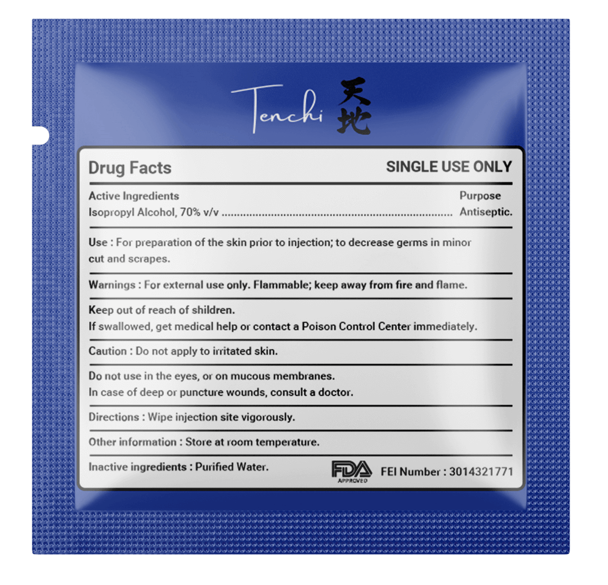 Ten-Chi Sterile Alcohol Prep Pads — 70% Isopropyl (100/box)