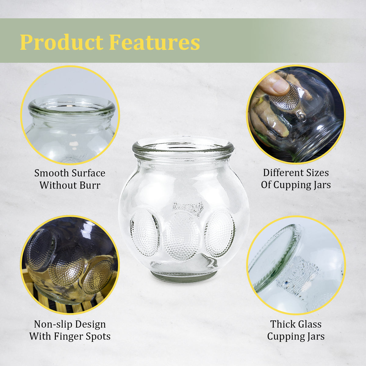 Tenchi Glass Cupping Therapy Set — 12 Cup Kit (Sizes 3‑5)